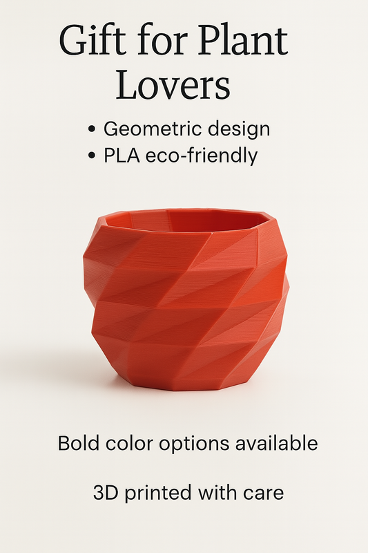 Geometric 3D Printed Planter – Modern Mini Pot for Succulents & Cactus | PLA Eco-Friendly | Bold Colors. Plants it's Not included.